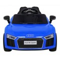 Dětská baterie Audi R8 modrá + dálkové ovládání + EVA + pomalý start + MP3 LED