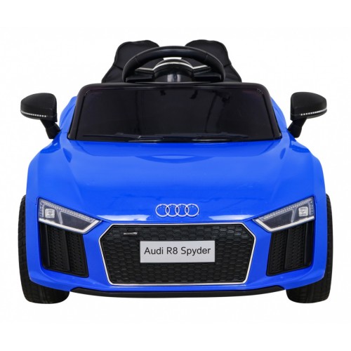 Dětská baterie Audi R8 modrá + dálkové ovládání + EVA + pomalý start + MP3 LED