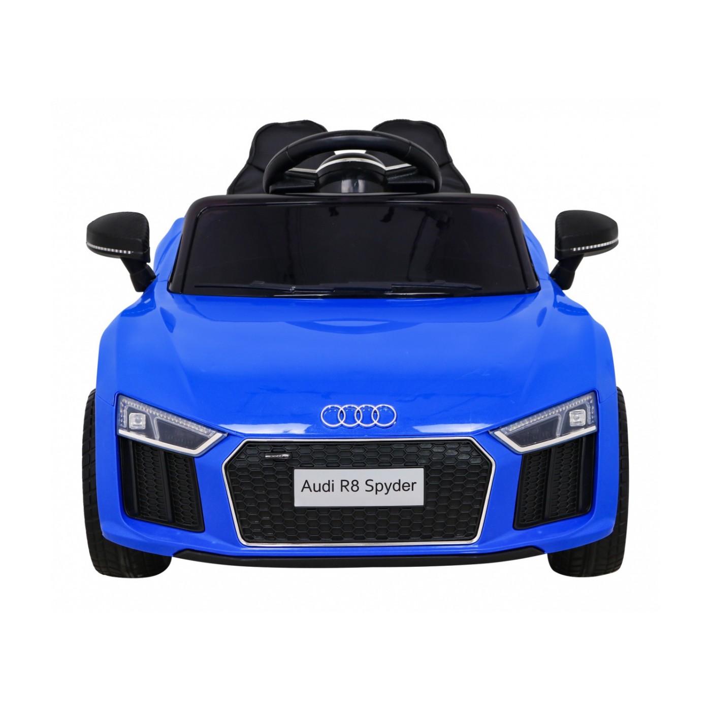 Dětská baterie Audi R8 modrá + dálkové ovládání + EVA + pomalý start + MP3 LED