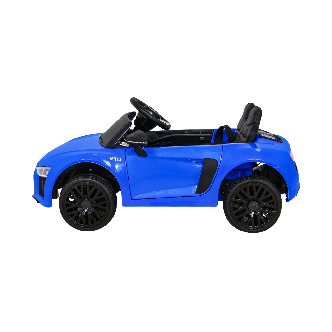 Dětská baterie Audi R8 modrá + dálkové ovládání + EVA + pomalý start + MP3 LED