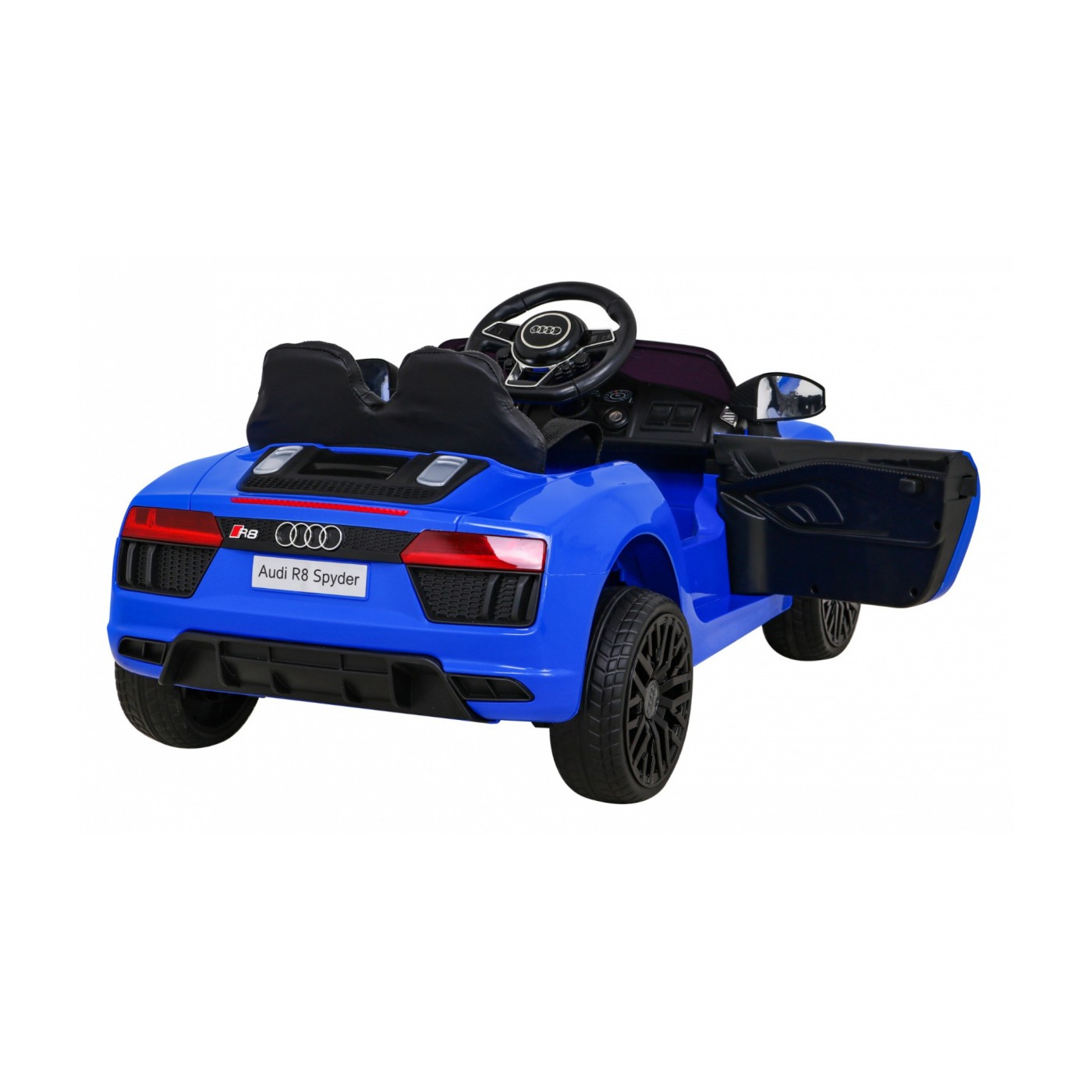 Dětská baterie Audi R8 modrá + dálkové ovládání + EVA + pomalý start + MP3 LED