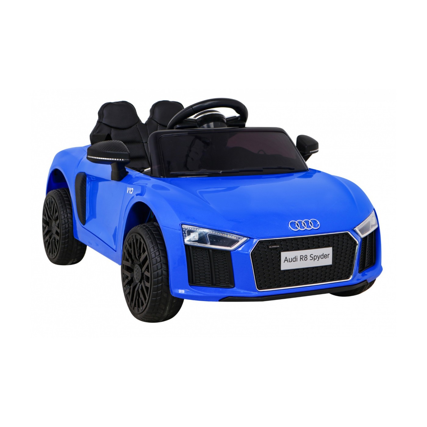 Dětská baterie Audi R8 modrá + dálkové ovládání + EVA + pomalý start + MP3 LED