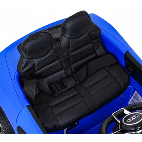 Dětská baterie Audi R8 modrá + dálkové ovládání + EVA + pomalý start + MP3 LED