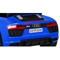 Dětská baterie Audi R8 modrá + dálkové ovládání + EVA + pomalý start + MP3 LED