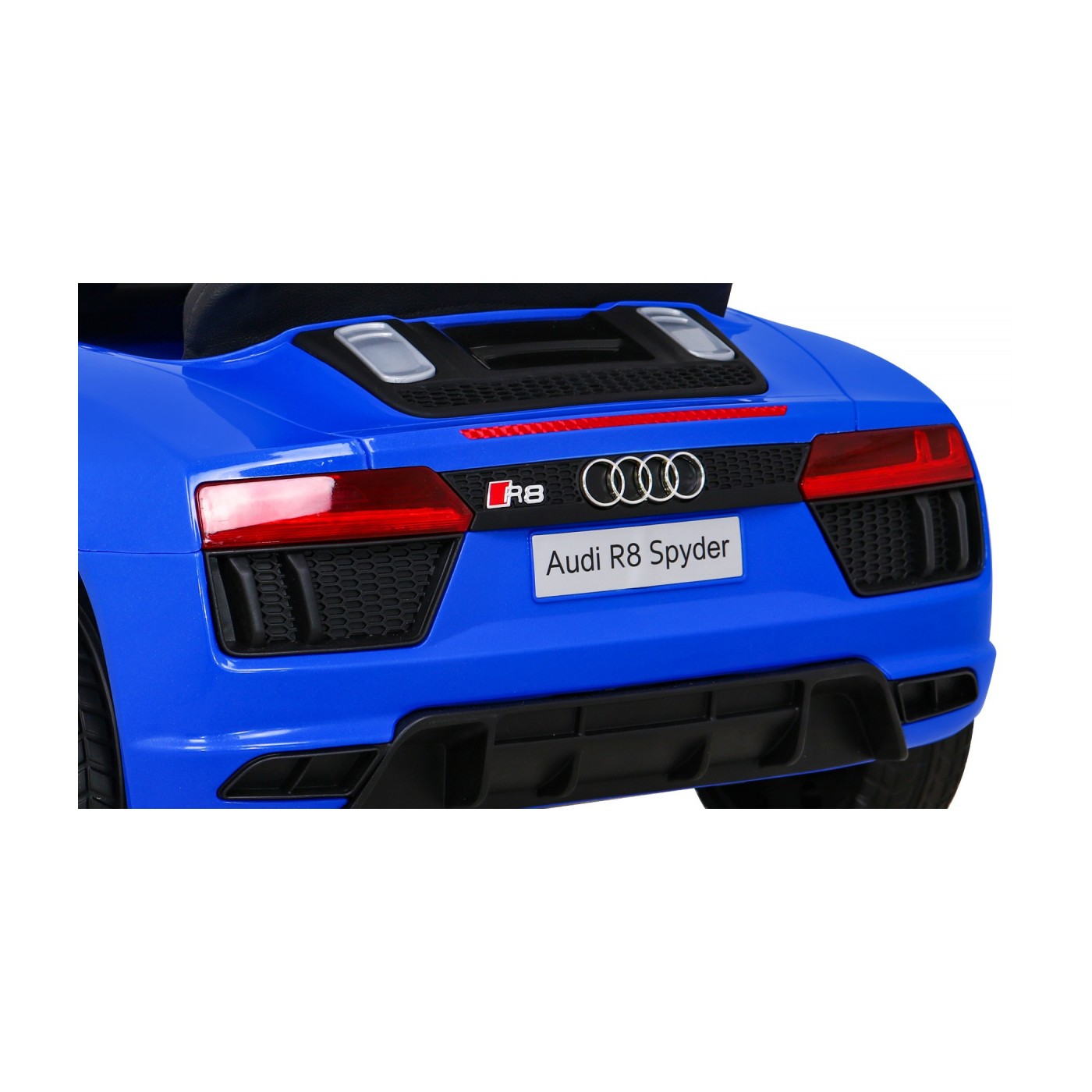 Dětská baterie Audi R8 modrá + dálkové ovládání + EVA + pomalý start + MP3 LED