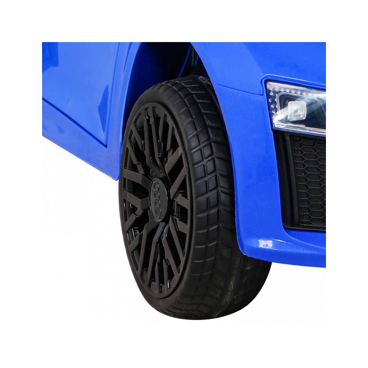Dětská baterie Audi R8 modrá + dálkové ovládání + EVA + pomalý start + MP3 LED