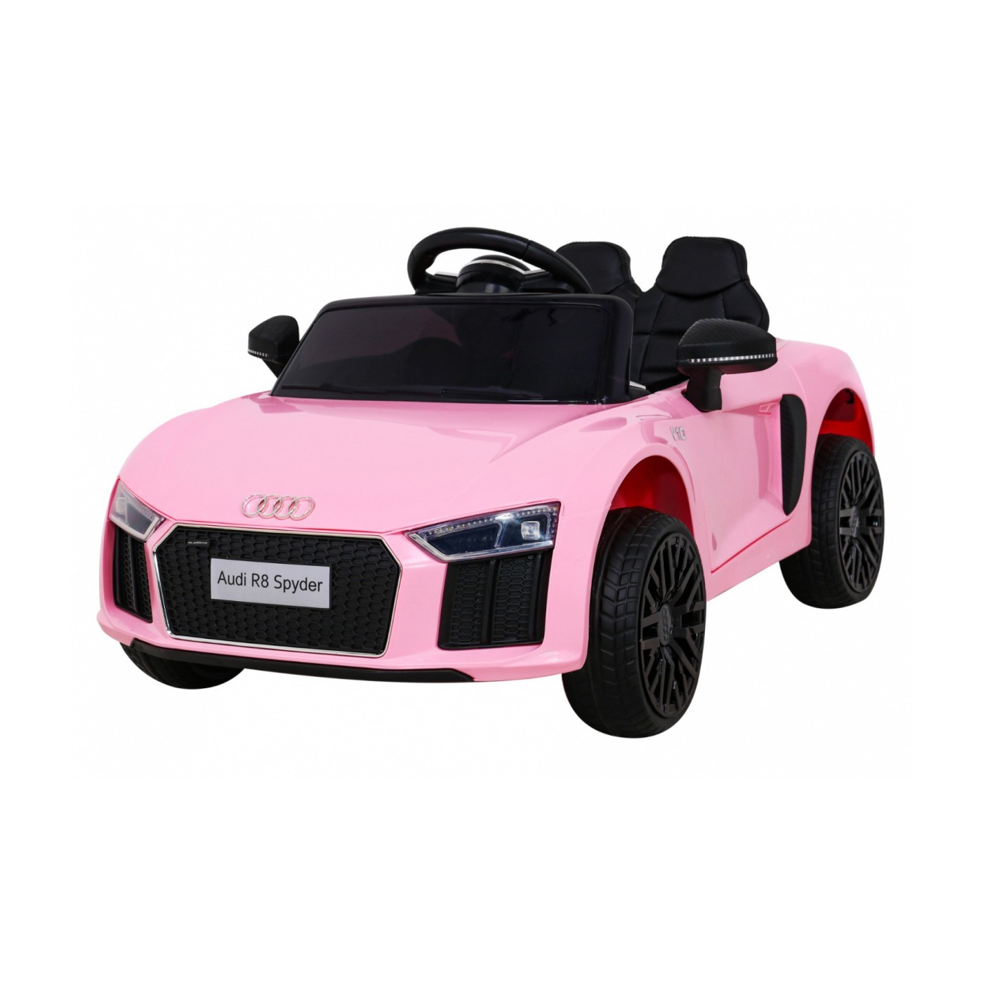Dětská baterie Audi R8 růžová + dálkové ovládání + EVA + pomalý start + MP3 LED