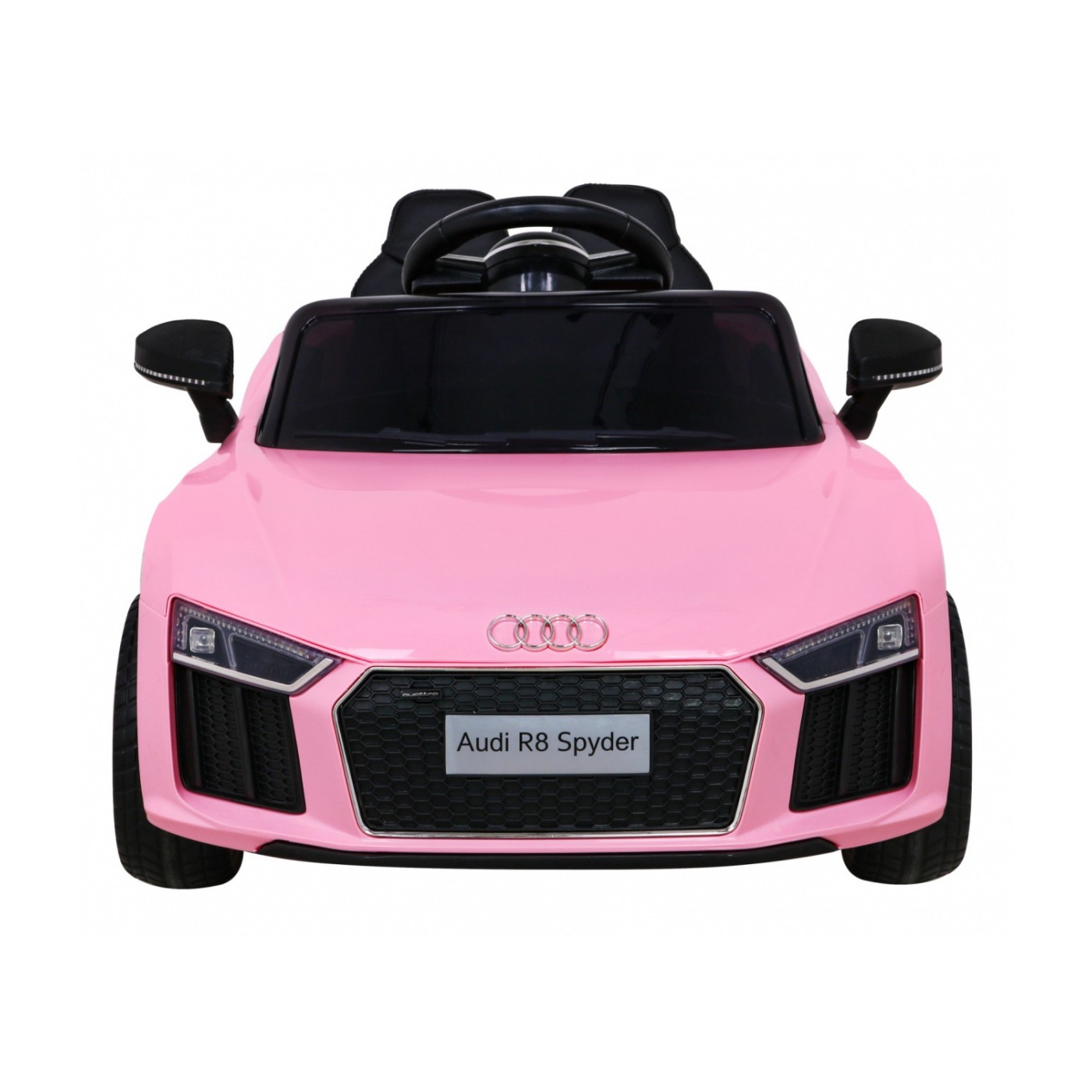 Dětská baterie Audi R8 růžová + dálkové ovládání + EVA + pomalý start + MP3 LED