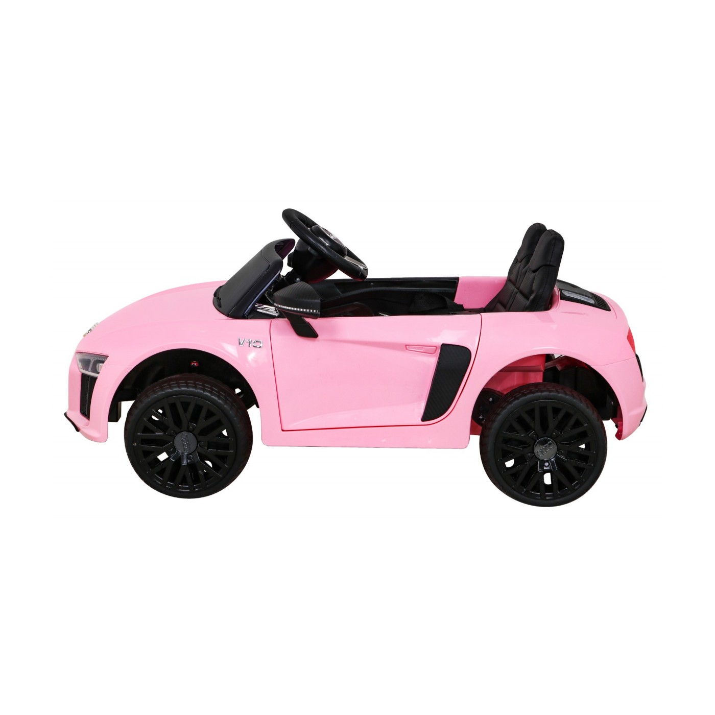 Dětská baterie Audi R8 růžová + dálkové ovládání + EVA + pomalý start + MP3 LED
