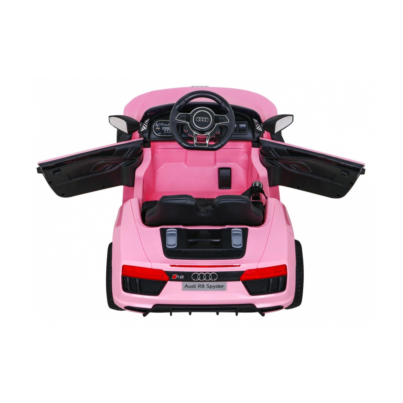Dětská baterie Audi R8 růžová + dálkové ovládání + EVA + pomalý start + MP3 LED