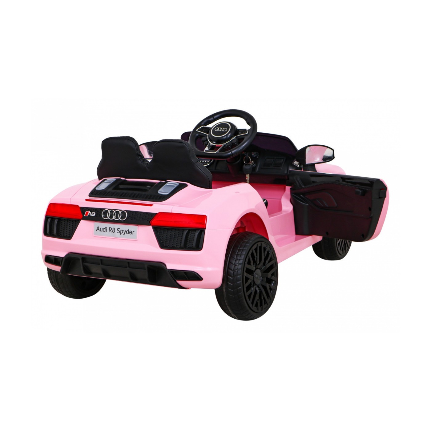 Dětská baterie Audi R8 růžová + dálkové ovládání + EVA + pomalý start + MP3 LED