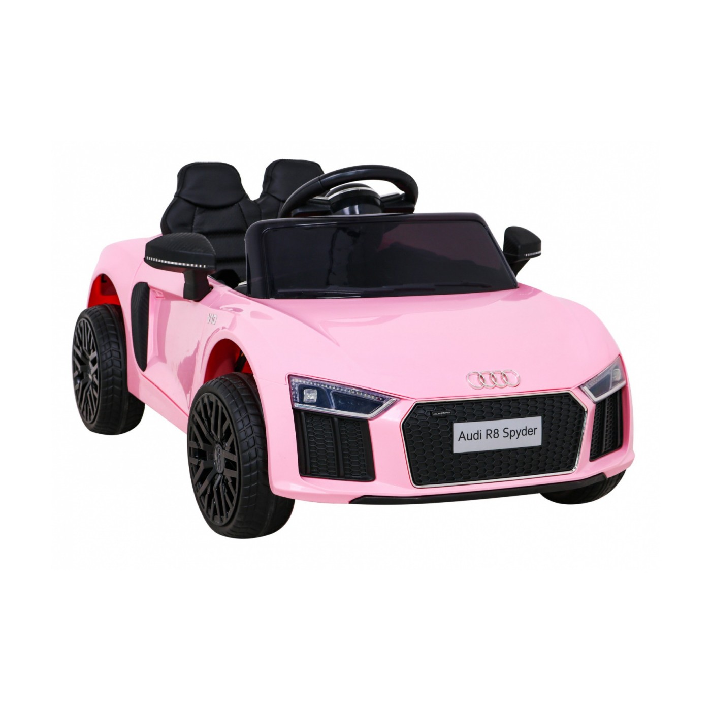 Dětská baterie Audi R8 růžová + dálkové ovládání + EVA + pomalý start + MP3 LED