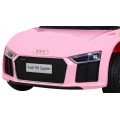 Dětská baterie Audi R8 růžová + dálkové ovládání + EVA + pomalý start + MP3 LED