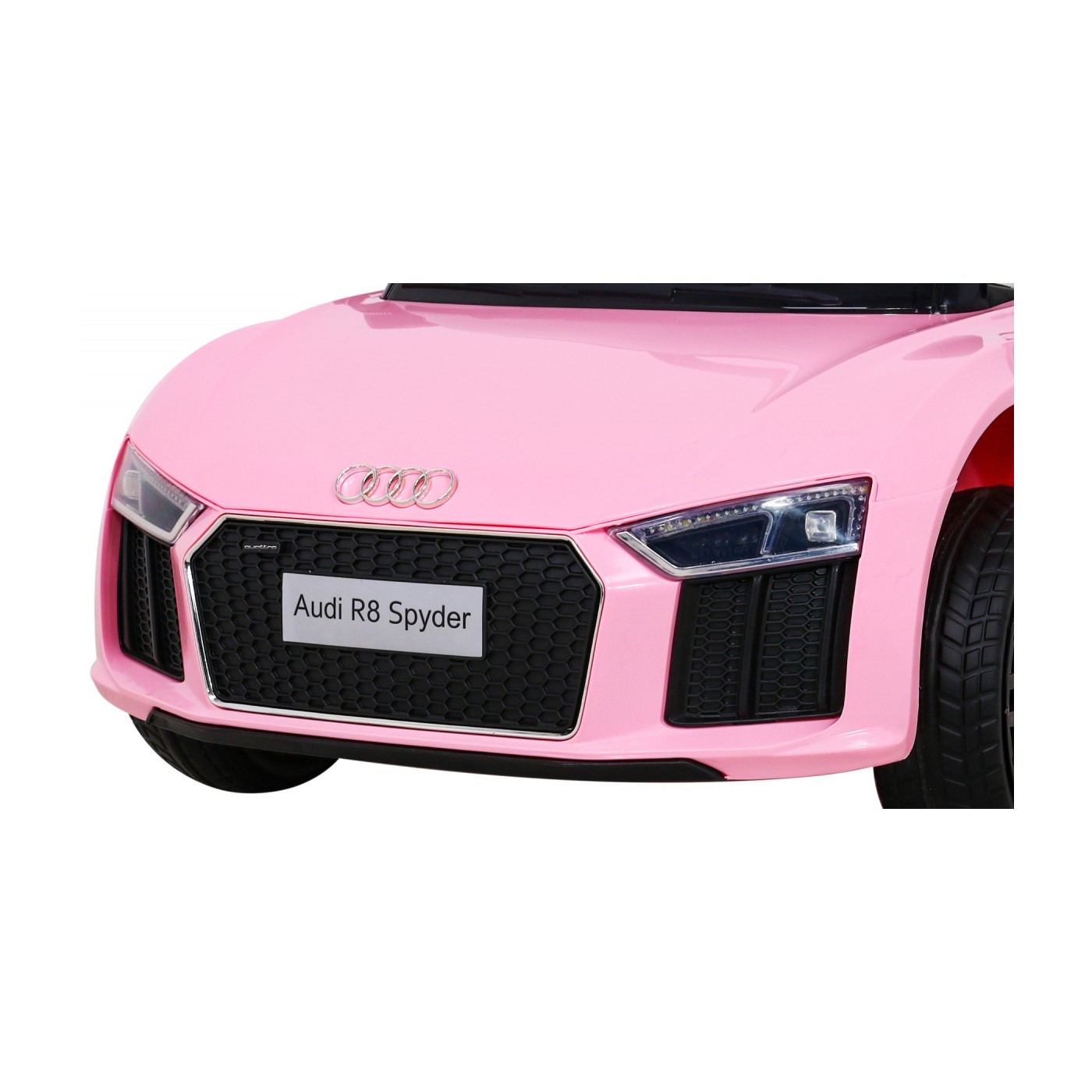 Dětská baterie Audi R8 růžová + dálkové ovládání + EVA + pomalý start + MP3 LED