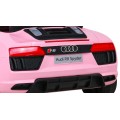 Dětská baterie Audi R8 růžová + dálkové ovládání + EVA + pomalý start + MP3 LED