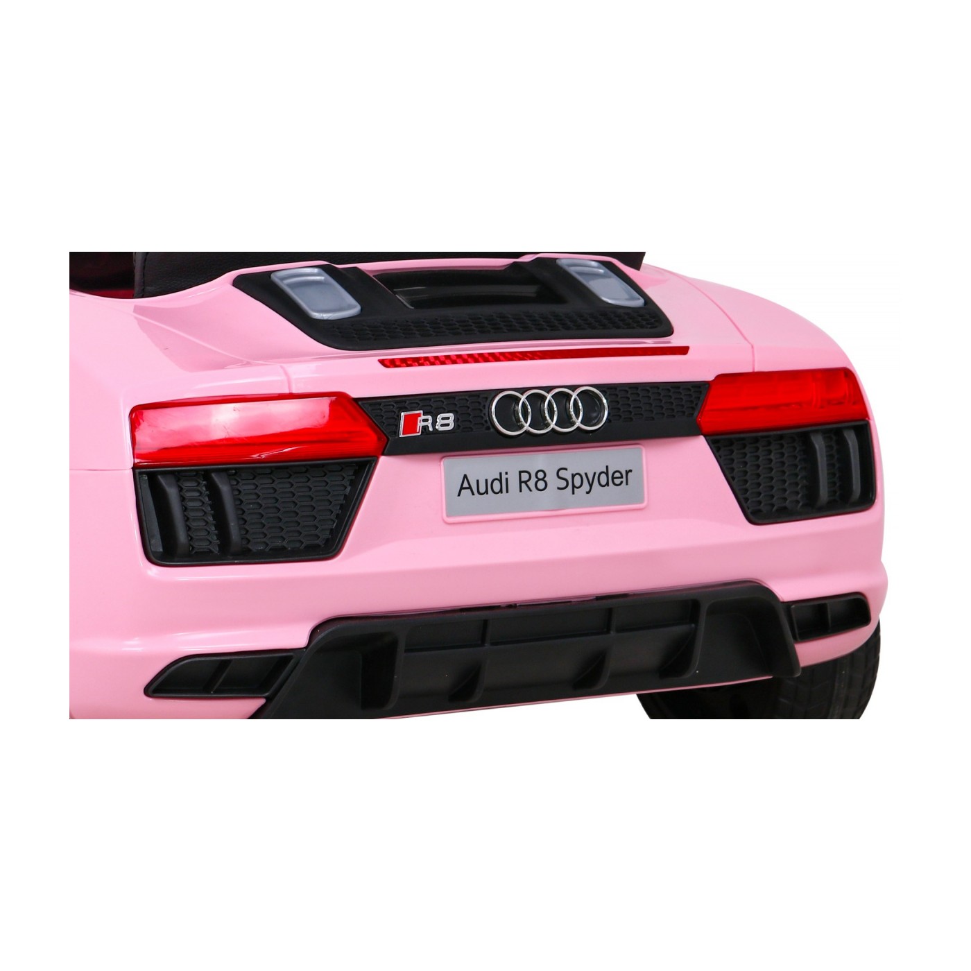 Dětská baterie Audi R8 růžová + dálkové ovládání + EVA + pomalý start + MP3 LED
