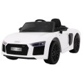 Bateriově napájené bílé Audi R8 Spyder + dálkové ovládání + EVA + pomalý start + rádio MP3 + LED