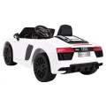 Bateriově napájené bílé Audi R8 Spyder + dálkové ovládání + EVA + pomalý start + rádio MP3 + LED