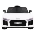 Bateriově napájené bílé Audi R8 Spyder + dálkové ovládání + EVA + pomalý start + rádio MP3 + LED
