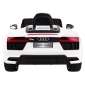 Bateriově napájené bílé Audi R8 Spyder + dálkové ovládání + EVA + pomalý start + rádio MP3 + LED