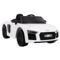 Bateriově napájené bílé Audi R8 Spyder + dálkové ovládání + EVA + pomalý start + rádio MP3 + LED