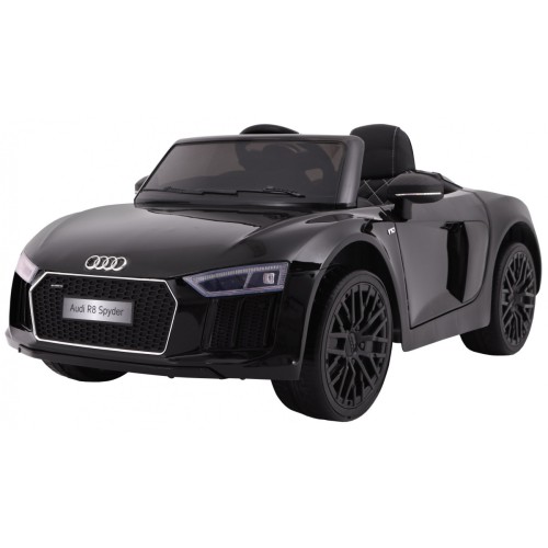 Audi R8 Spyder Bateriový Černý + Dálkové Ovládání + EVA + Pomalý Start + Rádio MP3 + LED