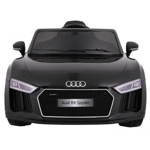 Audi R8 Spyder Bateriový Černý + Dálkové Ovládání + EVA + Pomalý Start + Rádio MP3 + LED