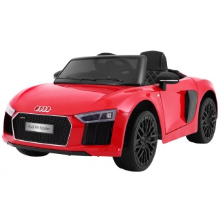 Audi R8 Spyder baterie ovládaná červeně + dálkové ovládání + EVA + pomalý start + MP3 rádio + LED