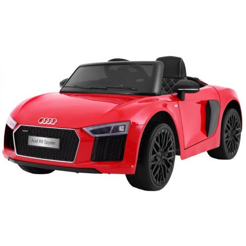 Audi R8 Spyder baterie ovládaná červeně + dálkové ovládání + EVA + pomalý start + MP3 rádio + LED