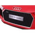 Audi R8 Spyder baterie ovládaná červeně + dálkové ovládání + EVA + pomalý start + MP3 rádio + LED