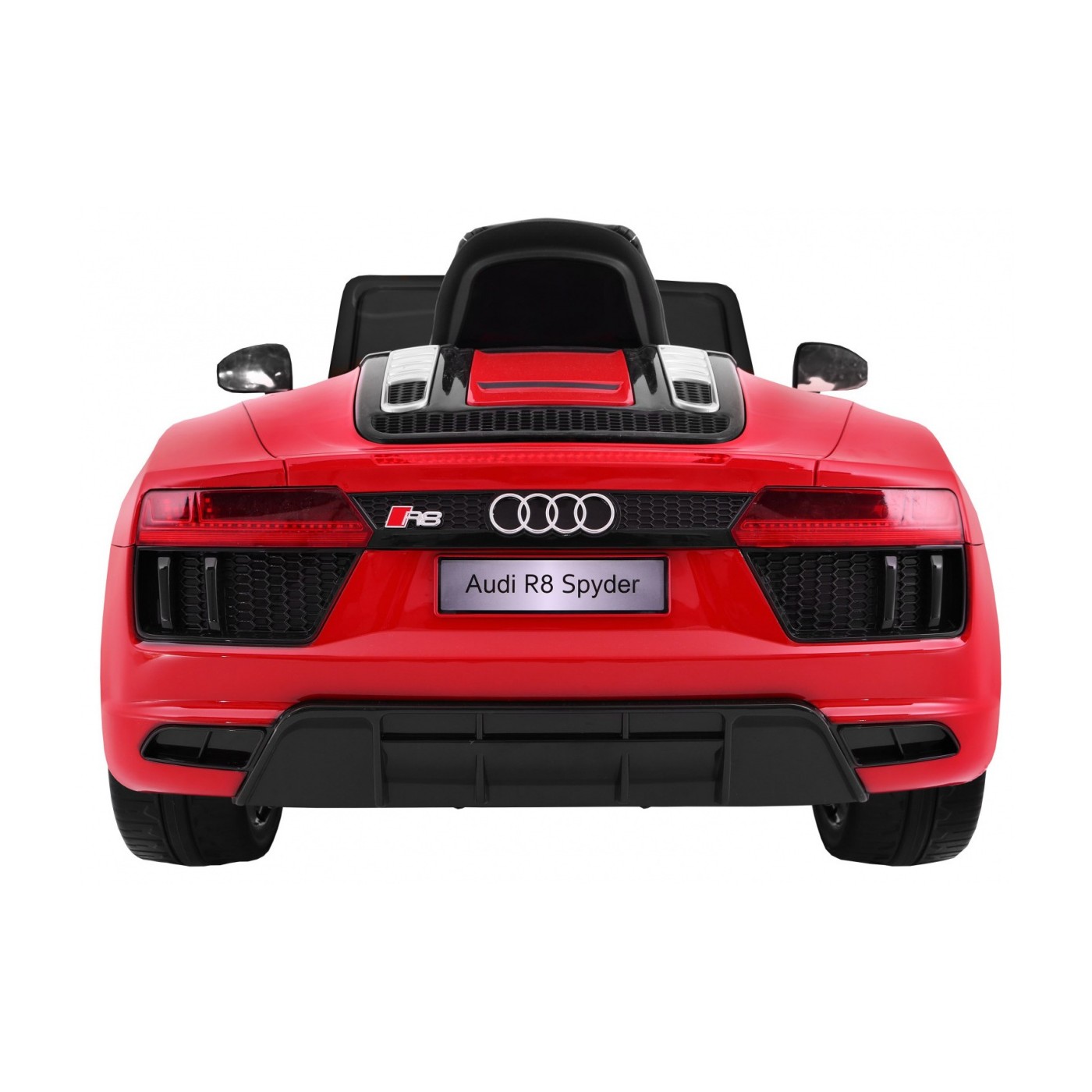 Audi R8 Spyder baterie ovládaná červeně + dálkové ovládání + EVA + pomalý start + MP3 rádio + LED