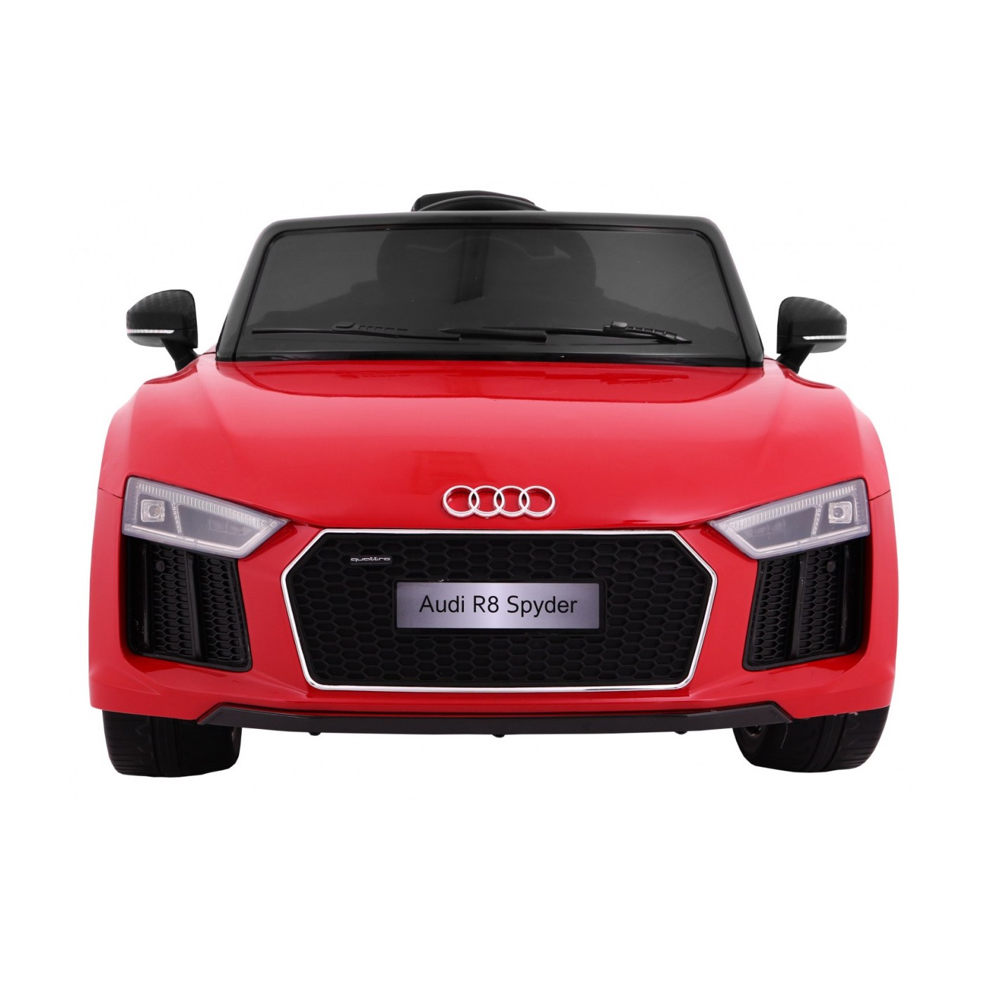 Audi R8 Spyder baterie ovládaná červeně + dálkové ovládání + EVA + pomalý start + MP3 rádio + LED