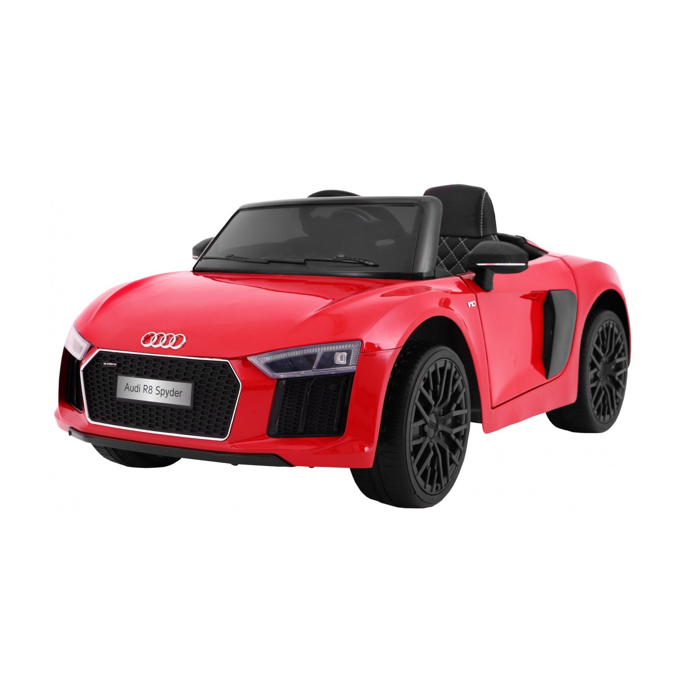 Audi R8 Spyder Bateriově napájený Červený Dálkový EVA Pomalý Start Rádio MP3 LED