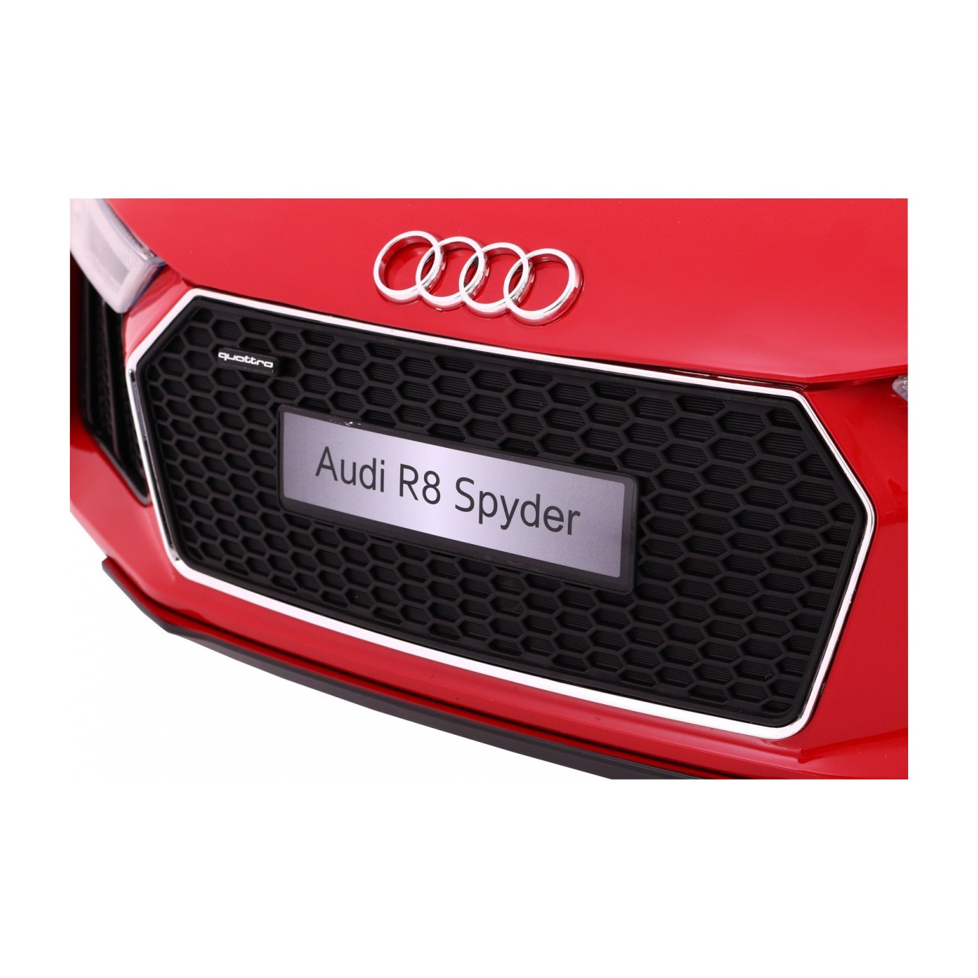 Audi R8 Spyder Bateriově napájený Červený Dálkový EVA Pomalý Start Rádio MP3 LED