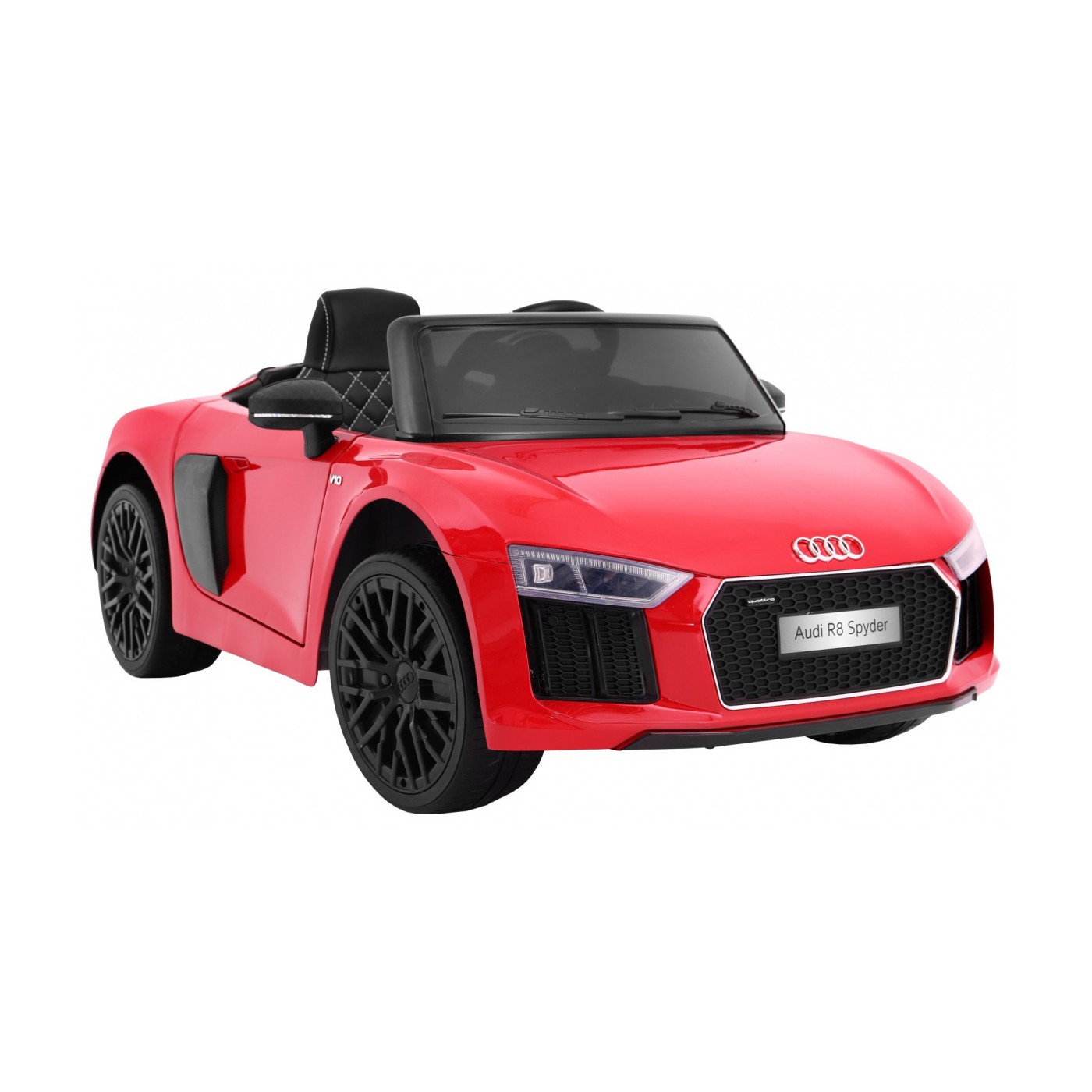 Audi R8 Spyder Bateriově napájený Červený Dálkový EVA Pomalý Start Rádio MP3 LED