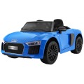 Audi R8 Spyder Bateriově napájený lak modrý dálkový EVA pomalý start rádio MP3 LED
