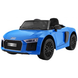 Audi R8 Spyder Bateriově napájený lak modrý dálkový EVA pomalý start rádio MP3 LED