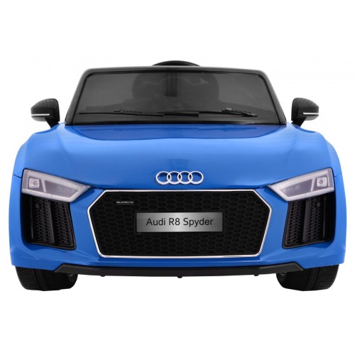 Audi R8 Spyder Bateriově napájený lak modrý dálkový EVA pomalý start rádio MP3 LED