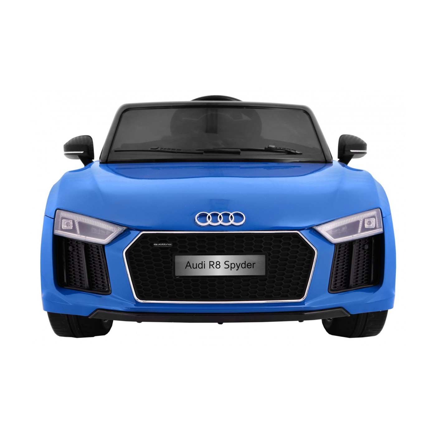 Audi R8 Spyder Bateriově napájený lak modrý dálkový EVA pomalý start rádio MP3 LED