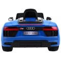Audi R8 Spyder Bateriově napájený lak modrý dálkový EVA pomalý start rádio MP3 LED