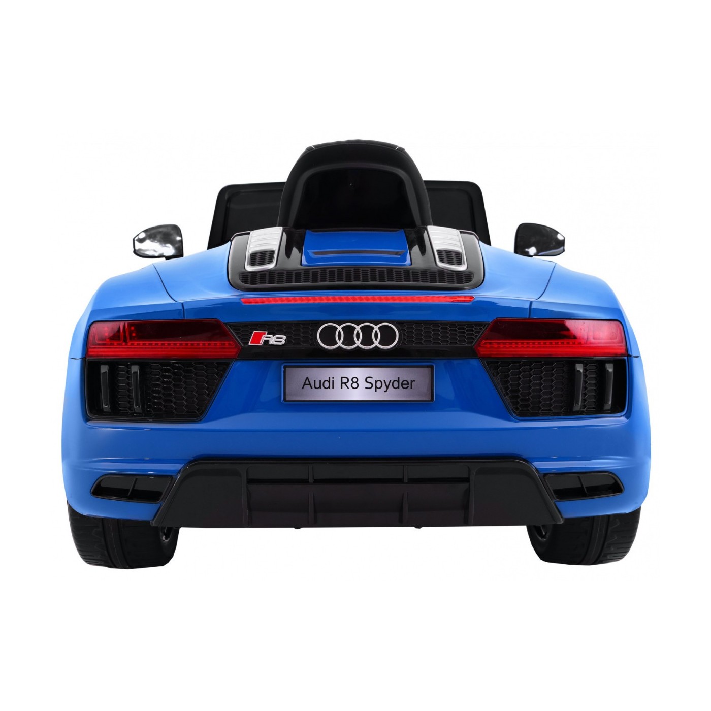 Audi R8 Spyder Bateriově napájený lak modrý dálkový EVA pomalý start rádio MP3 LED