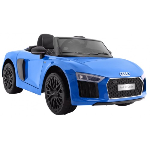 Audi R8 Spyder Bateriově napájený lak modrý dálkový EVA pomalý start rádio MP3 LED