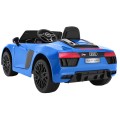 Audi R8 Spyder Bateriově napájený lak modrý dálkový EVA pomalý start rádio MP3 LED