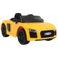 Audi R8 Spyder na baterii žlutý dálkový EVA pomalý start rádio MP3 LED