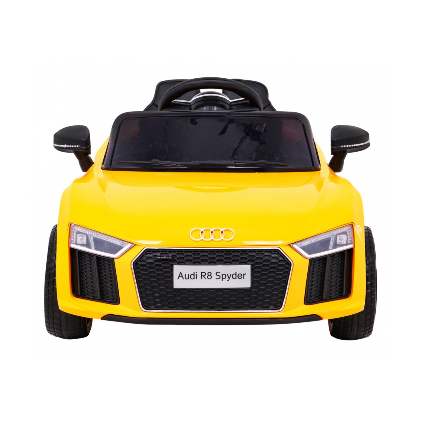 Audi R8 na baterii pro děti žlutý + dálkové ovládání + EVA + pomalý start + MP3 LED