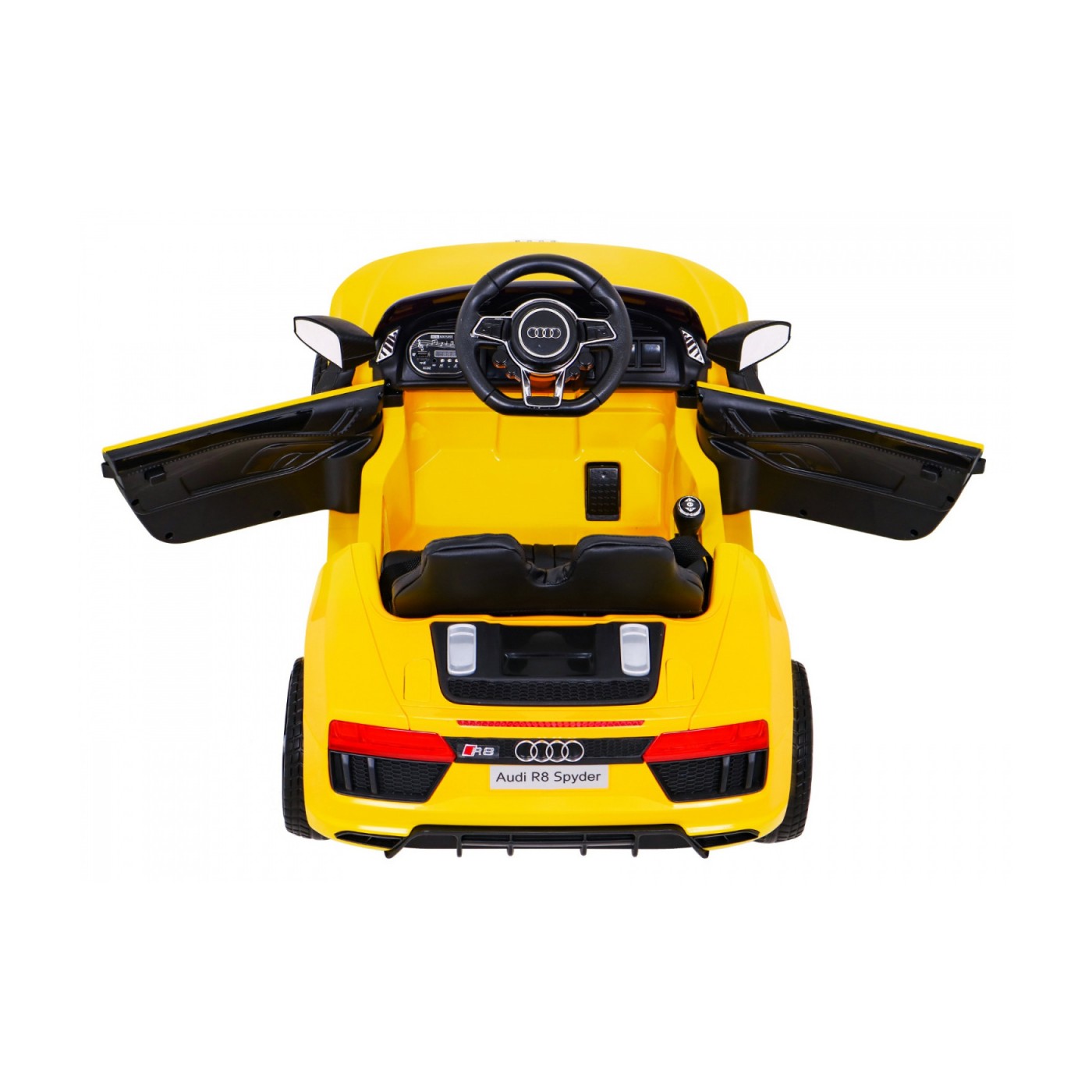 Audi R8 na baterii pro děti žlutý + dálkové ovládání + EVA + pomalý start + MP3 LED
