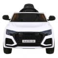 Baterie do auta Audi RS Q8 bílá + dálkové ovládání + pomalý start + EVA + LED + MP3 USB