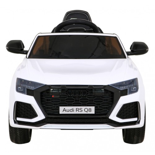 Baterie do auta Audi RS Q8 bílá + dálkové ovládání + pomalý start + EVA + LED + MP3 USB