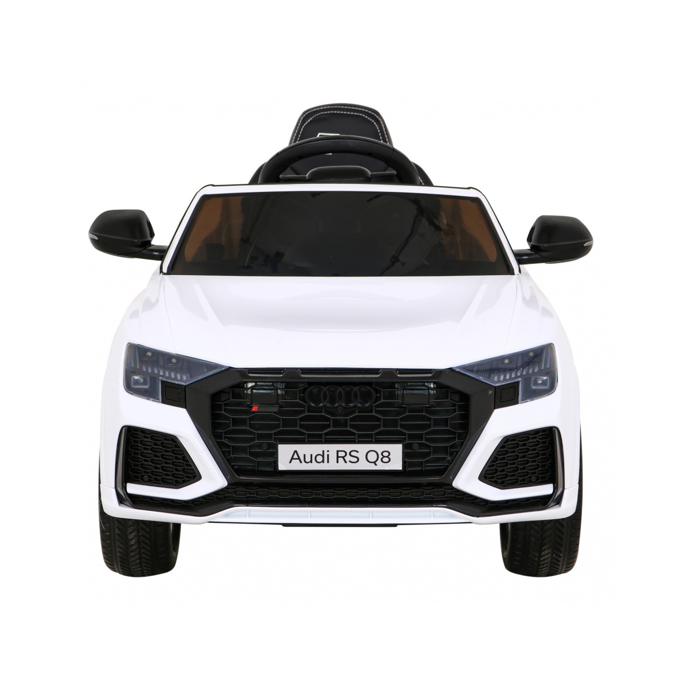 Baterie do auta Audi RS Q8 bílá + dálkové ovládání + pomalý start + EVA + LED + MP3 USB