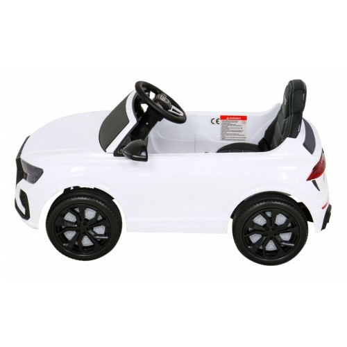 Baterie do auta Audi RS Q8 bílá + dálkové ovládání + pomalý start + EVA + LED + MP3 USB